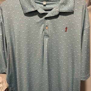 Peter Millar Teal Patterned Polo Shirt